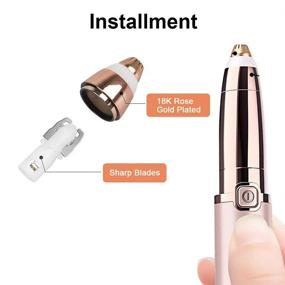 img 1 attached to 💁 5Pcs Women's Eyebrow Hair Remover Trimmer Blades - Rose Gold Replacement Heads, Painless, Perfect Touch, Includes Cleaning Brush - As Seen on TV