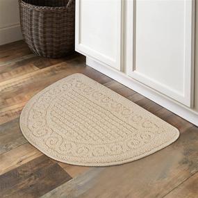 img 2 attached to 🐪 Echaprey Half Round Non-Slip Floor Mat: Keep Your Floors Clean with this Stylish Camel Rug for Kitchen, Bathroom, and More!