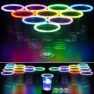 🍻 glowpong ultimate glow-in-the-dark beer pong game set for nighttime competitions – indoor/outdoor fun! includes 24 multi-color glowing cups, 4 glowing balls & 1 ball charging unit for glowing shots logo