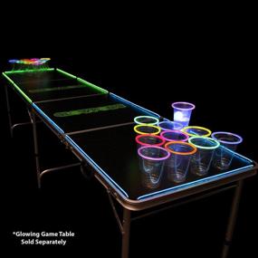 img 2 attached to 🍻 GLOWPONG Ultimate Glow-in-The-Dark Beer Pong Game Set for Nighttime Competitions – Indoor/Outdoor Fun! Includes 24 Multi-Color Glowing Cups, 4 Glowing Balls & 1 Ball Charging Unit for Glowing Shots
