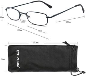 img 1 attached to 👓 EYE ZOOM Classic Metal Rectangular Reading Glasses for Men and Women - Multi-colored Frames