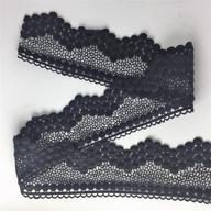 🎀 lace trim diy craft ribbon 2-3/4" x 3yds, sewing applique craft - ella mama (black) logo