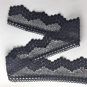 img 2 attached to 🎀 Lace Trim DIY Craft Ribbon 2-3/4" x 3yds, Sewing Applique Craft - ELLA MAMA (Black)