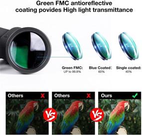 img 2 attached to HD Waterproof Binoculars for Adults with Smartphone Adapter - 10x50 Zoom, Enhanced BAK4 Prism and Large Eyepiece - Ideal for Bird Watching, Hunting, Hiking, Sightseeing, Concerts, Sports - Black