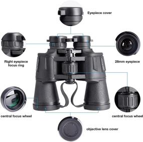 img 1 attached to HD Waterproof Binoculars for Adults with Smartphone Adapter - 10x50 Zoom, Enhanced BAK4 Prism and Large Eyepiece - Ideal for Bird Watching, Hunting, Hiking, Sightseeing, Concerts, Sports - Black