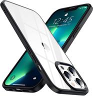 чехол spidercase для iphone 13 pro max - кристально чистый, не желтеющий, тонкий чехол с военным уровнем защиты от падений для iphone 13 pro max 6,7 дюйма 2021 года (черный) логотип