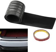 🚗 youngine universal carbon fiber rubber rear guard bumper protector - anti-scratch trim cover for car, pickup, suv & truck - 41 inches/104cm logo