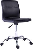 🪑 amazon basics modern armless office desk chair - adjustable height, 360° swivel, 275 lb capacity - black/chrome logo