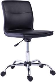 img 4 attached to 🪑 Amazon Basics Modern Armless Office Desk Chair - Adjustable Height, 360° Swivel, 275 lb Capacity - Black/Chrome