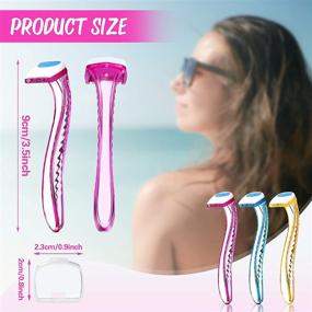 img 3 attached to Travel-ready Beauty Razors: 16-Piece Disposable Bikini Razors for Women - Durable T-Type Trimmers for Effortless Pubic Hair Removal, Body Grooming, and Cosmetic Care (Rose Red, Blue, Yellow)