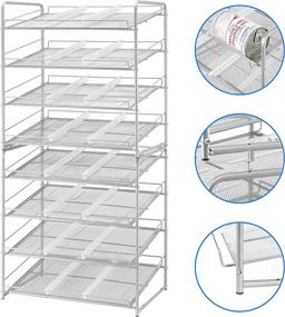 img 3 attached to 🗄️ Stackable Can Storage Dispenser - Simple Trending Can Rack Organizer for Kitchen Cabinet or Pantry - Holds up to 48 Cans - Silver