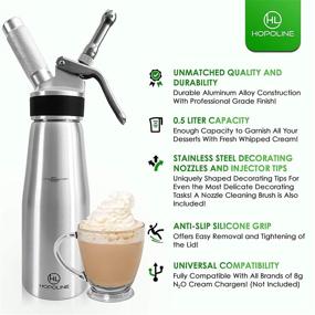 img 3 attached to 🍰 Durable Aluminum Alloy Professional Whipped Cream Dispenser, Canister with Whip Cream Maker, Compatible with All Brands of 8-Gram N2O Cartridges (Not Included)