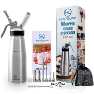 🍰 durable aluminum alloy professional whipped cream dispenser, canister with whip cream maker, compatible with all brands of 8-gram n2o cartridges (not included) logo