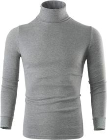 img 3 attached to Men's Black and White Turtleneck Thermal Underwear 👕 Sweater - Long Sleeve Mock Turtleneck Base Layer Shirt