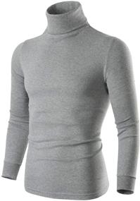 img 4 attached to Men's Black and White Turtleneck Thermal Underwear 👕 Sweater - Long Sleeve Mock Turtleneck Base Layer Shirt