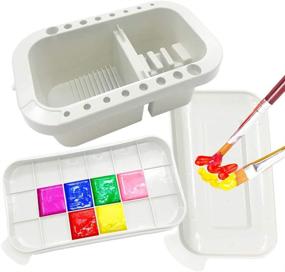 img 3 attached to 🎨 Versatile Paint Brush Basin with Holder, Palette for Watercolor and Oil Painting, Ideal for Artists