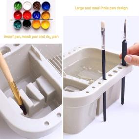 img 1 attached to 🎨 Versatile Paint Brush Basin with Holder, Palette for Watercolor and Oil Painting, Ideal for Artists
