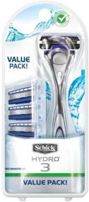 img 1 attached to 💦 Convenient Schick Hydro 3 Razor Kit: 1 Handle, 3 Cartridges, Value Pack