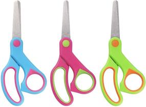 img 4 attached to ✂️ Set of 3 Cuttte 5 Inch Kids Scissors, Child Scissors with Blunt Tips for Kids, Ideal Kindergarten Crafting Scissors for Right Handed Paper Cutting Beginners