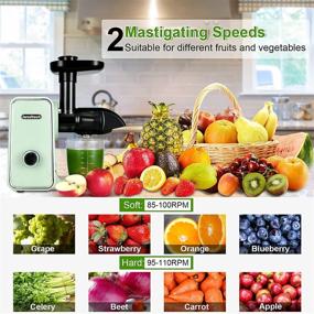 img 3 attached to 🥤 Motcha Green Juicer Machine: Iwodtech Slow Masticating Juicer with Quiet Motor, Reverse Function, and 90% Juice Yield – Ideal for Vegetable and Fruit Juicing