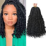 💁 lmzim 12-дюймовые вьющиеся косички box braids: с вьющимися кончиками, 7 пакетов синтетических волос для плетения в черном цвете (12 дюймов (7 шт.), 1b) логотип