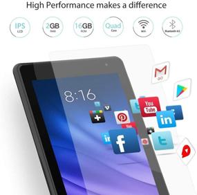 img 1 attached to 📱 EGOTEK 7-inch WiFi Tablet, Android 9 Pie GMS Certified Operating System, 2.5D Glass Touch Screen, IPS Display, 1.5GHz Quad-Core, 2GB RAM + 16GB Storage, 2.0MP + 5.0MP Cameras, Extended Battery Life, Includes Black Leather Case