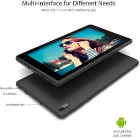 img 2 attached to 📱 EGOTEK 7-inch WiFi Tablet, Android 9 Pie GMS Certified Operating System, 2.5D Glass Touch Screen, IPS Display, 1.5GHz Quad-Core, 2GB RAM + 16GB Storage, 2.0MP + 5.0MP Cameras, Extended Battery Life, Includes Black Leather Case