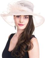 👒 elegant bellady women's organza church hats: perfect wide brim tea party hat & kentucky derby fascinator dress cap logo