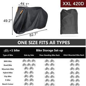 img 1 attached to 🚲 Szblnsm Waterproof Bike Cover for 1, 2 or 3 Bicycles - Outdoor Protection with 420D Heavy Duty Ripstop Material, Ideal for All Seasons