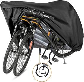 img 4 attached to 🚲 Szblnsm Waterproof Bike Cover for 1, 2 or 3 Bicycles - Outdoor Protection with 420D Heavy Duty Ripstop Material, Ideal for All Seasons