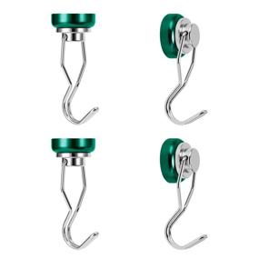 img 4 attached to Ant Mag Swivel Magnetic Hooks 50Lbs Heavy Duty Grill Magnet Hooks 4 Pack With Scratch Proof Stickers Great For Home Refrigerator Kitchen Store Grill BBQ Office Warehouse (Green)