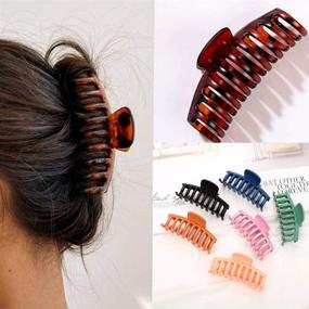 img 1 attached to GetALift 2021: 10pcs Big Hair Claw Clips for Thick, Long Curly Hair - Nonslip & Upgraded Hold - Fashion Accessories Hair Comb Included (10 colors/pack)