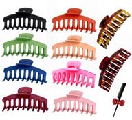 getalift 2021: 10pcs big hair claw clips for thick, long curly hair - nonslip & upgraded hold - fashion accessories hair comb included (10 colors/pack) logo