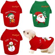 🐶 pedgot 3 pack dog christmas shirt - pet xmas clothes printed puppy t-shirt cosplay gift set | small dogs and cats dress up in festive pet apparel логотип