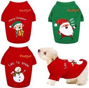 img 4 attached to 🐶 Pedgot 3 Pack Dog Christmas Shirt - Pet Xmas Clothes Printed Puppy T-Shirt Cosplay Gift Set | Small Dogs and Cats Dress Up in Festive Pet Apparel