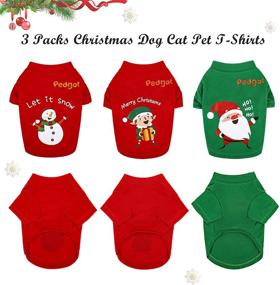 img 1 attached to 🐶 Pedgot 3 Pack Dog Christmas Shirt - Pet Xmas Clothes Printed Puppy T-Shirt Cosplay Gift Set | Small Dogs and Cats Dress Up in Festive Pet Apparel