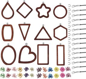 img 4 attached to 🎨 JIAYIQI 43PCS Wooden Frames Pendant Jewelry Making Kit: Stunning Red-Brown Resin Earrings & Necklace DIY Crafts