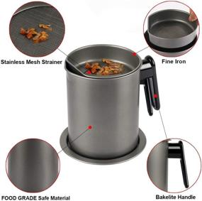 img 3 attached to 🥓 Bacon Grease Container: Efficient 1.7L Strainer with Lid & Coaster Tray - Store, Filter & Dispose Cooking Oil, Fat, Frying Oil, Kitchen Grease