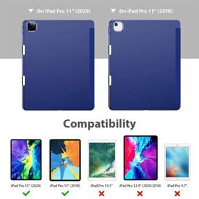 img 3 attached to 📱 ESR iPad Pro 11 Case 2020 & 2018 with Pencil Holder – Rebound Pencil iPad Case, Soft TPU Back Cover, Auto Sleep/Wake, Multiple Viewing Stand Modes (Blue)