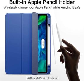 img 1 attached to 📱 ESR iPad Pro 11 Case 2020 & 2018 with Pencil Holder – Rebound Pencil iPad Case, Soft TPU Back Cover, Auto Sleep/Wake, Multiple Viewing Stand Modes (Blue)