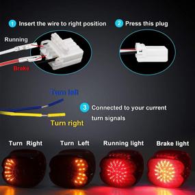 img 3 attached to 🔴 Улучшите безопасность с красным светодиодным задним фонарем MOVOTOR с низким профилем для Harley Dyna Sportster: интегрированный тормозной, поворотный сигнал и задний фонарь