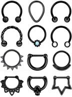 💍 vsnnsns 16g septum jewelry: stylish stainless steel nose rings for men and women - 10mm size, 8-12pcs set logo