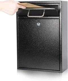 img 4 attached to 📪 KYODOLED Wall Mount Steel Key Lock Mailbox, Outdoor Locking Mailbox with Security Key Drop Box, Collection Boxes, Black Extra Large (16.2H x 11.22L x 4.72W Inches)