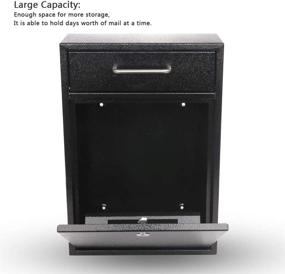 img 1 attached to 📪 KYODOLED Wall Mount Steel Key Lock Mailbox, Outdoor Locking Mailbox with Security Key Drop Box, Collection Boxes, Black Extra Large (16.2H x 11.22L x 4.72W Inches)