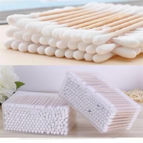 img 3 attached to 🌼 Keepeeda Double Tipped Wooden Stick Cotton Swabs/(200CTx2) - Finest Quality Cotton Heads - Sturdy Handle - Multipurpose, Safe, Highly Absorbent