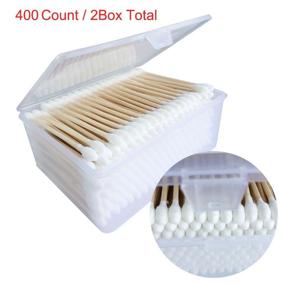 img 4 attached to 🌼 Keepeeda Double Tipped Wooden Stick Cotton Swabs/(200CTx2) - Finest Quality Cotton Heads - Sturdy Handle - Multipurpose, Safe, Highly Absorbent