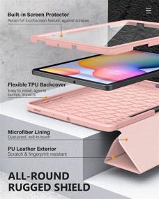 img 1 attached to MoKo Case for Samsung Galaxy Tab S6 Lite 10.4 2020 - Full-Body Shockproof Cover with Screen Protector, Pencil Holder - Rose Pink