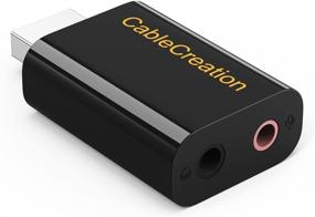 img 3 attached to 🔌 Black USB Audio Adapter with 3.5mm Jack - CableCreation USB External Stereo Sound Card for PS4, PS5, Windows, Mac, Linux - Plug and Play