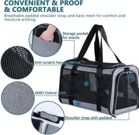 img 2 attached to High Capacity Lightweight Washable Soft-Sided Pet Travel Carrier for Puppies/Kittens/Bunny - Petsfit Most Airline Approved Cat Carrier Dog Carriers with 5-Sided Breathable Mesh and Self-Lock Zippers