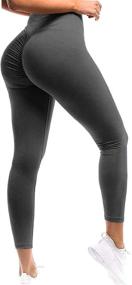 img 4 attached to 🍑 SEASUM Women Scrunch Butt Leggings: High Waisted Ruched Yoga Pants for Workout & Butt Lifting